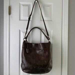 NWT - Frye Leather Melissa Medium Brown Hobo Crossbody